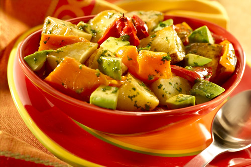 ENSALADA DE PATATA Y AGUACATE ASADO
