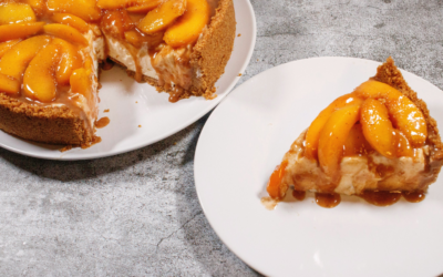 No Bake Mascarpone Peaches Cheesecake