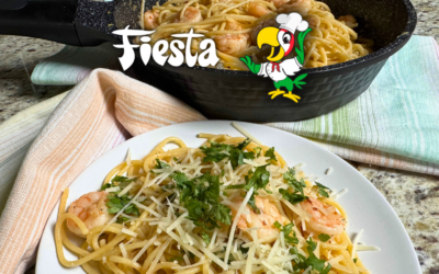 PASTA CON CAMARONES AL AJO Y LIMÓN