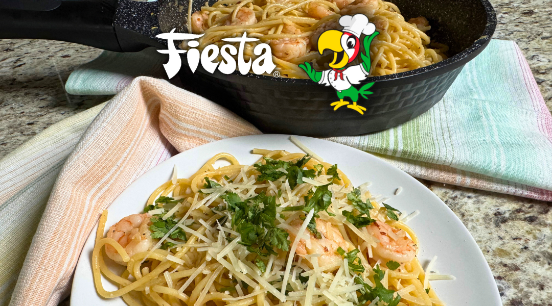 PASTA CON CAMARONES AL AJO Y LIMÓN