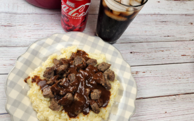 STEAK TIPS WITH MASHED POTATOES