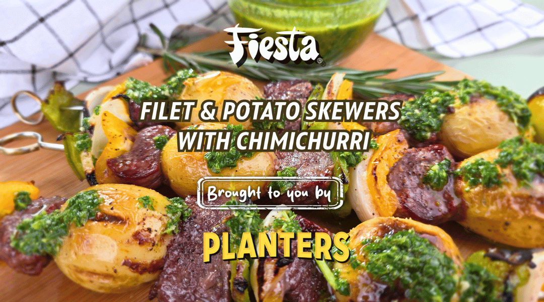 STEAK AND POTATO SKEWERS WITH CHIMICHURRI STEAK AND POTATO SKEWERS WITH CHIMICHURRI