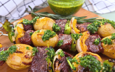 STEAK AND POTATO SKEWERS WITH CHIMICHURRI