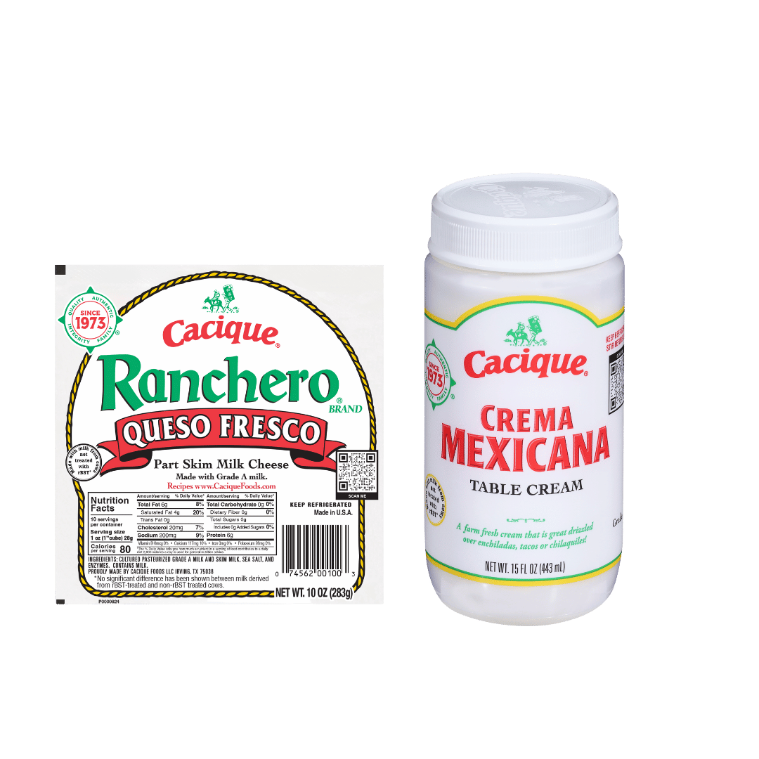 Cacique Ranchero Fresh Cheese 10 oz. or Mexican Sour Cream 15 oz.  $2.97 ea