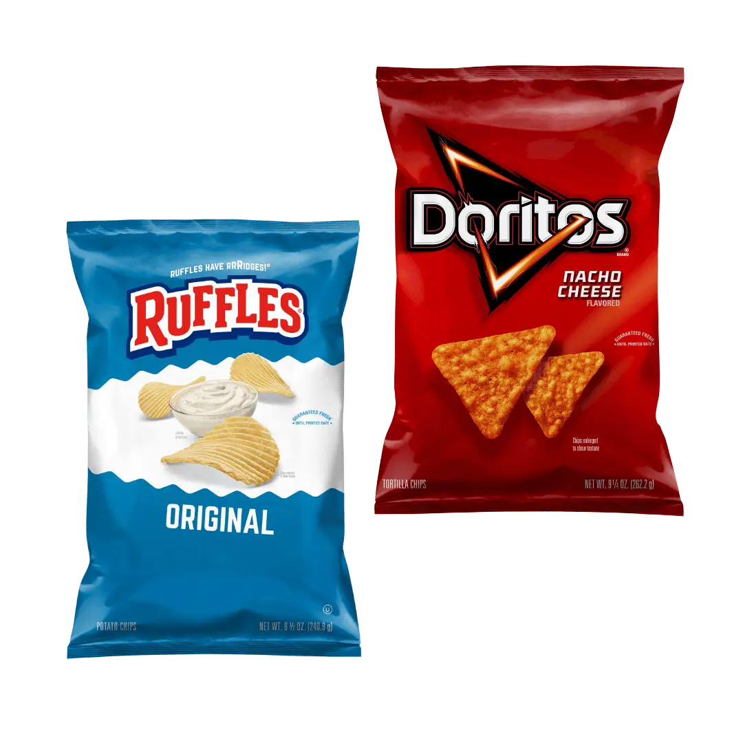 Doritos, 9.25-10.75 oz Ruffles, 7.5-8.5 oz $2.49 ea