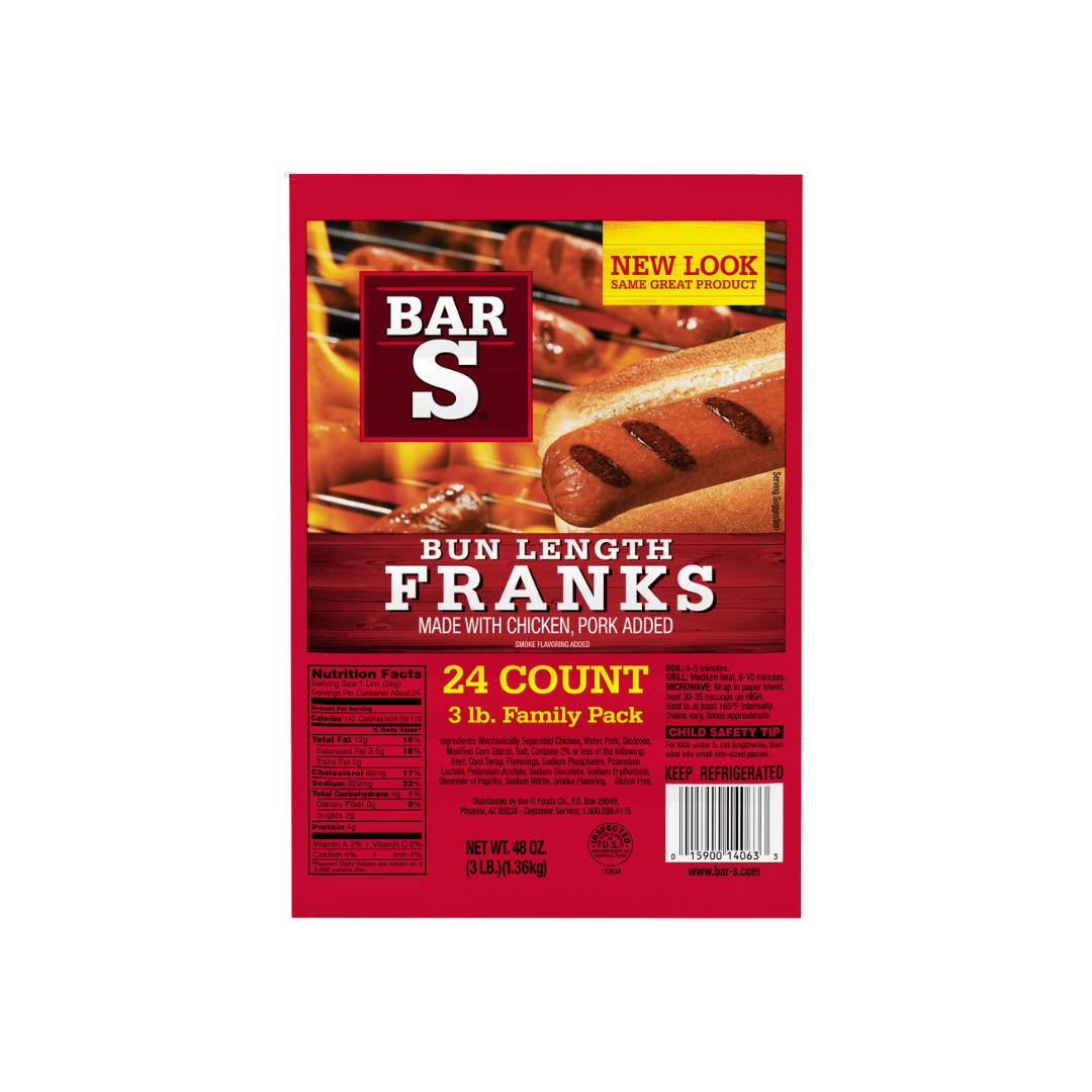 Bar-S Meat Franks, 48 oz, Family Pack $5.99 ea