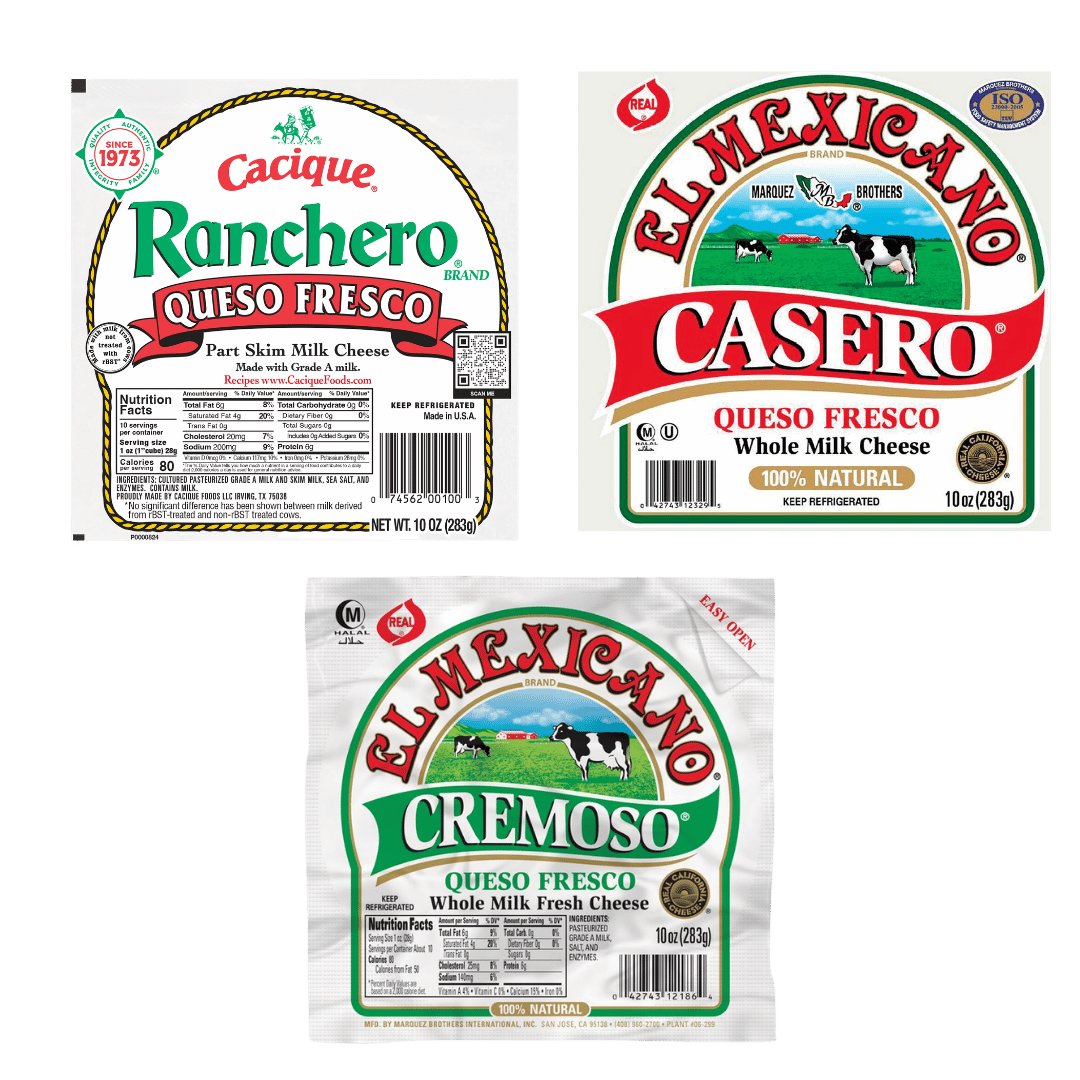 El Mexicano Cremoso or Casero Cheese, 10 oz or Cacique Fresh Cheese, 10 oz $2.49 ea