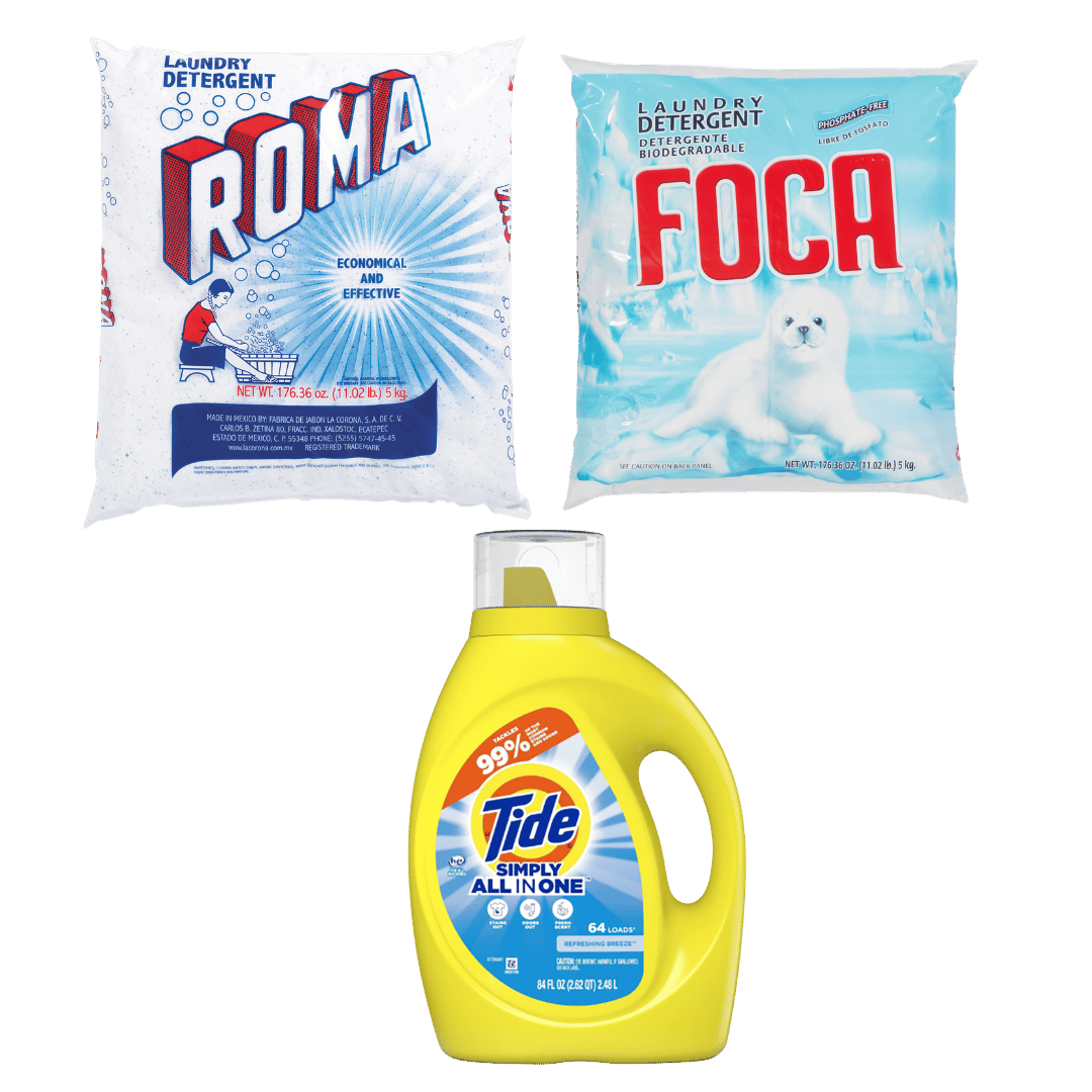 Foca, Roma 5 Kg., or Tide, 84 oz. Detergent $9.99 ea