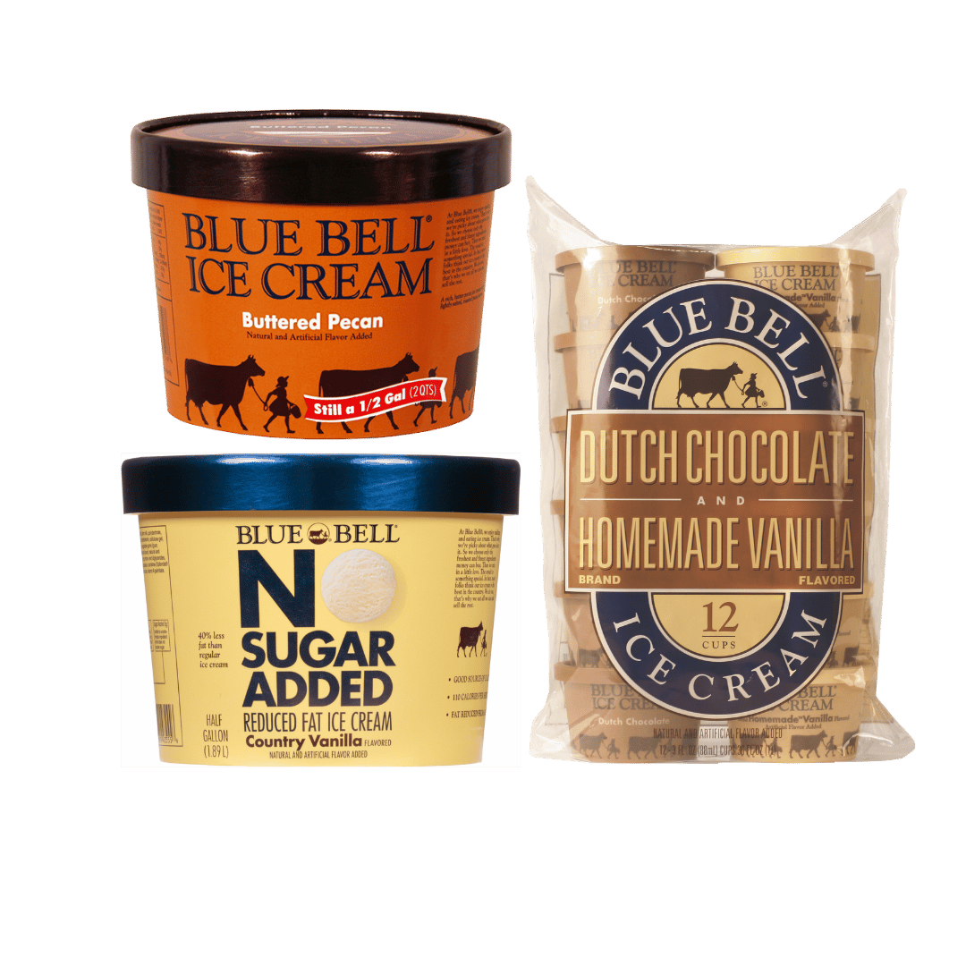 Helados Blue Bell de 64 oz o Copitas de 12 $5.97 c/u