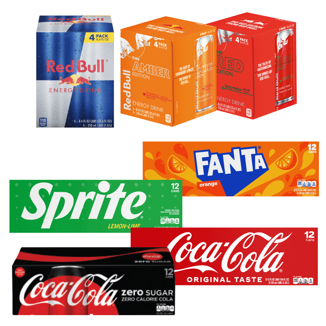 Coke, 12 Pack, 12 oz. or Red Bull, 4 Pack, 8.4 oz cans $5.97 ea