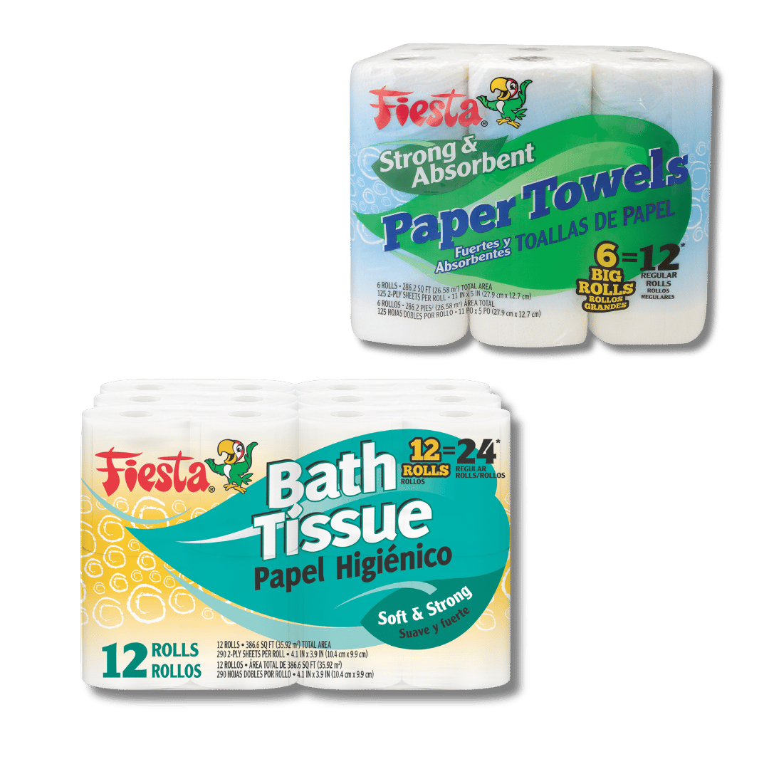 Fiesta Bath Tissue, 12 ct or Paper Towels, 6 ct $2.97 ea